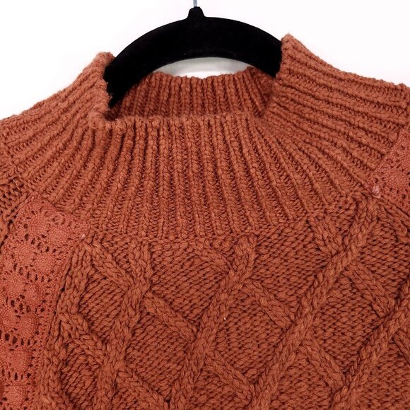 FREE PEOPLE Cozy Cable Knit Sweater - Rust - Picture 9 of 14